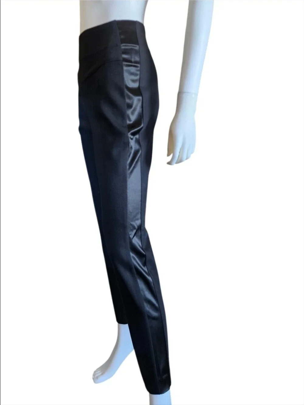 RM BY ROLAND MOURET | Black Wool Satin Side Stripe Tuxedo Pants US 4 France